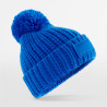 Toasty Patch Beanie winter hat - B329:Luminous Blue, 100% polyester, patch: 100% cotton, One Size